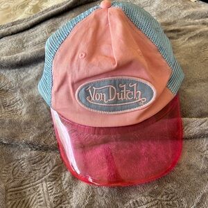 Von Dutch pink&blue trucker hat